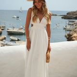 DRESS 'MALLORCA' WHITE (100% Linen)