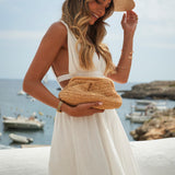 DRESS 'MALLORCA' WHITE (100% Linen)