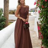 DRESS 'BINIBECA' BROWN (100% Linen)
