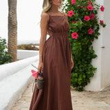 DRESS 'BINIBECA' BROWN (100% Linen)