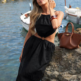 DRESS 'SARDENHA' BLACK (100% Linen)
