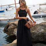 DRESS 'SARDENHA' BLACK (100% Linen)