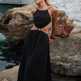 DRESS 'SARDENHA' BLACK (100% Linen)