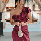 'CELLY' BURGUNDY DRESS