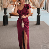 'CELLY' BURGUNDY DRESS