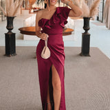 'CELLY' BURGUNDY DRESS