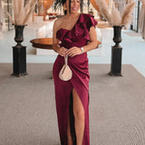 'CELLY' BURGUNDY DRESS