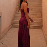 'LARA' DRESS BURGUNDY