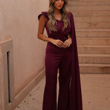 'FABIOLA' BURGUNDY JUMPSUIT