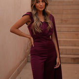 'FABIOLA' BURGUNDY JUMPSUIT