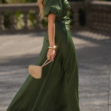 'BUBALI' OLIVE GREEN DRESS