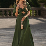 'BUBALI' OLIVE GREEN DRESS