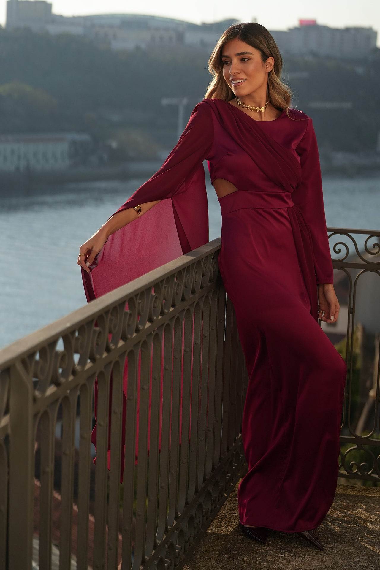 VESTIDO 'NICE' BURGUNDY