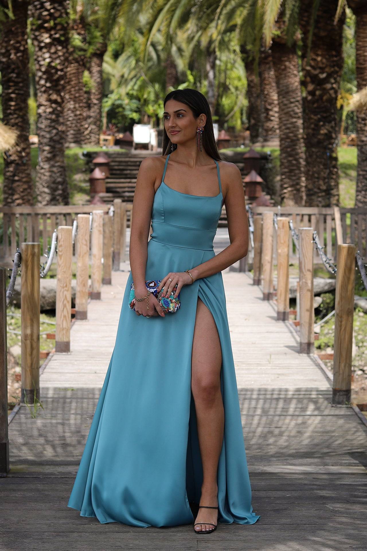 VESTIDO 'SAMANTHA' AZUL GRISÂCEO