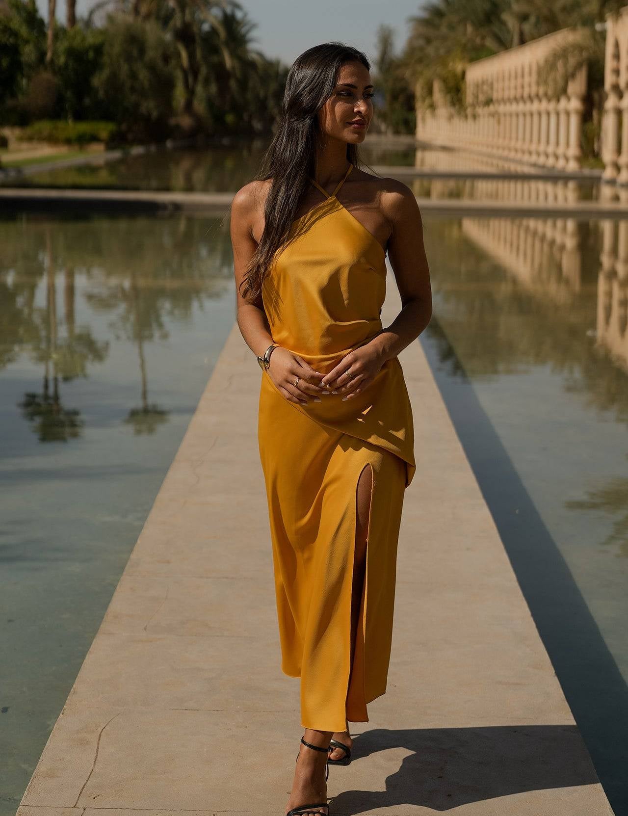 VESTIDO 'DELILAH' MOSTARDA