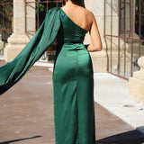 'GABRIELLE' BOTTLE GREEN DRESS