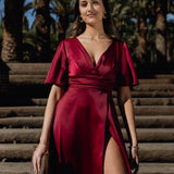 VESTIDO 'GISELLE' BURGUNDY