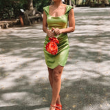 'TROPEZ' LIME GREEN DRESS