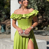 ROBE 'MARYA' VERT LIME