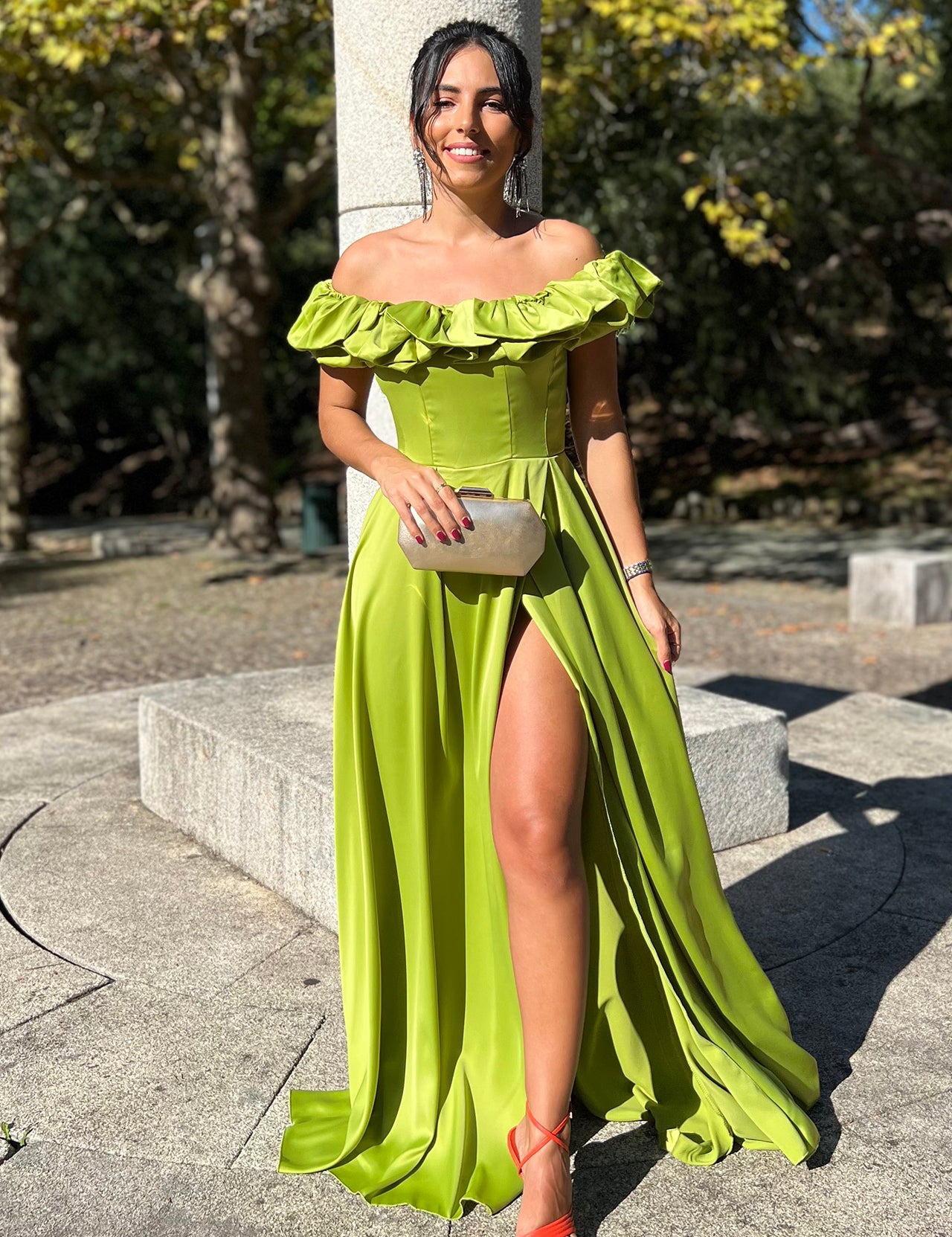 'MARYA' LIME GREEN DRESS