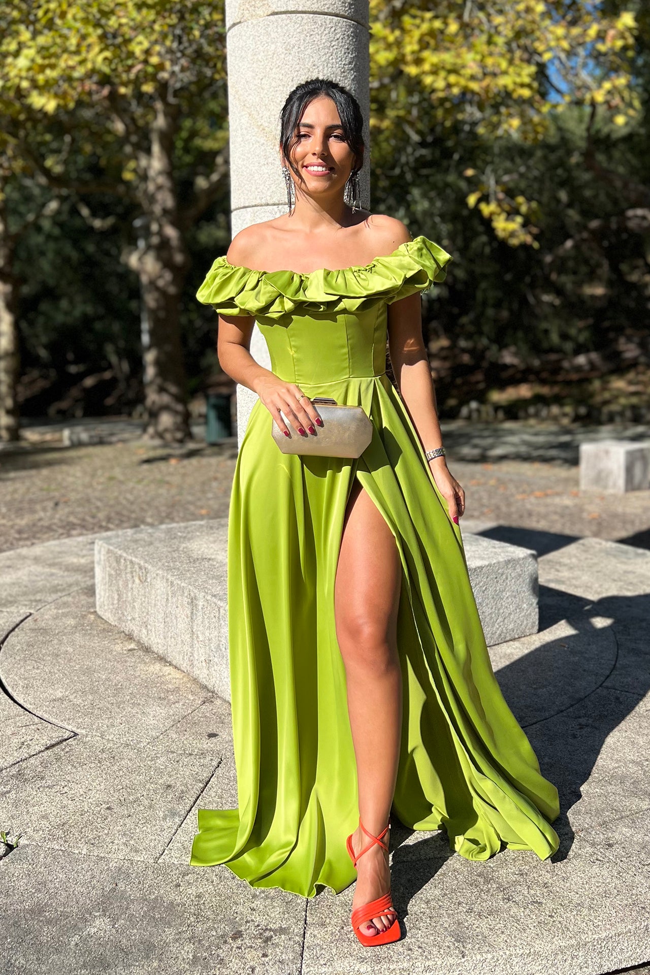 'MARYA' LIME GREEN DRESS