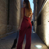 'DUBIA' BURGUNDY JUMPSUIT