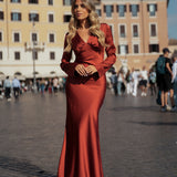 VESTIDO 'LEONIE' DARK TERRACOTTA