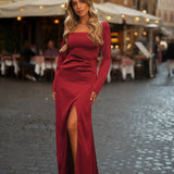 VESTIDO 'DINORA' BORDÔ