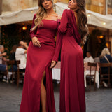 VESTIDO 'DINORA' BORDÔ