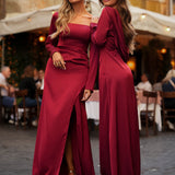 VESTIDO 'DINORA' BORDÔ