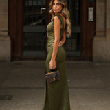 ROBE 'VITORIA' OLIVE CHAUD
