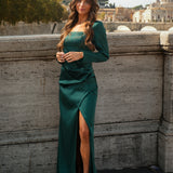 VESTIDO 'DINORA' VERDE GARRAFA