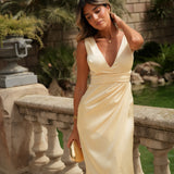 ROBE 'CLOE' JAUNE PASTEL