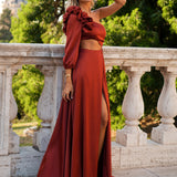 VESTIDO 'JOLENE' DARK TERRACOTTA