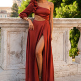 VESTIDO 'JOLENE' DARK TERRACOTTA