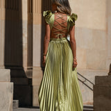 VESTIDO 'JOANNA' VERDE AMÊNDOA