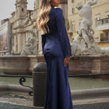 VESTIDO 'LEONIE' AZUL MARINHO