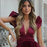 DRESS 'JOANNA' BURGUNDY