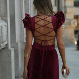 DRESS 'JOANNA' BURGUNDY
