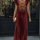 DRESS 'JOANNA' DARK TERRACOTTA