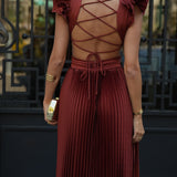 DRESS 'JOANNA' DARK TERRACOTTA