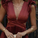 DRESS 'JOANNA' DARK TERRACOTTA