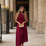 VESTIDO 'ANGELINE' BORDÔ