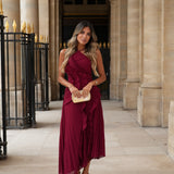 VESTIDO 'ANGELINE' BORDÔ