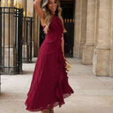 VESTIDO 'ANGELINE' BORDÔ