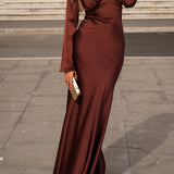 VESTIDO 'LEONIE' RICH BROWN