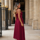 VESTIDO 'ANGELINE' BORDÔ