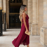 VESTIDO 'ANGELINE' BORDÔ
