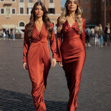 VESTIDO 'LEONIE' DARK TERRACOTTA