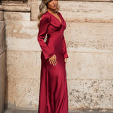 VESTIDO 'LEONIE' BORDÔ